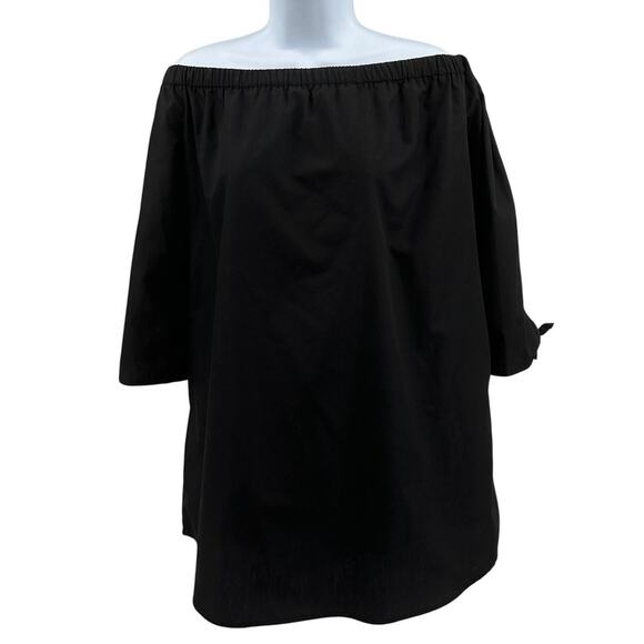 Lucca Couture Eliana Off Shoulder Mini Dress WMNS S Black 3/4 Tie Sleeve Stretch - Picture 4 of 12